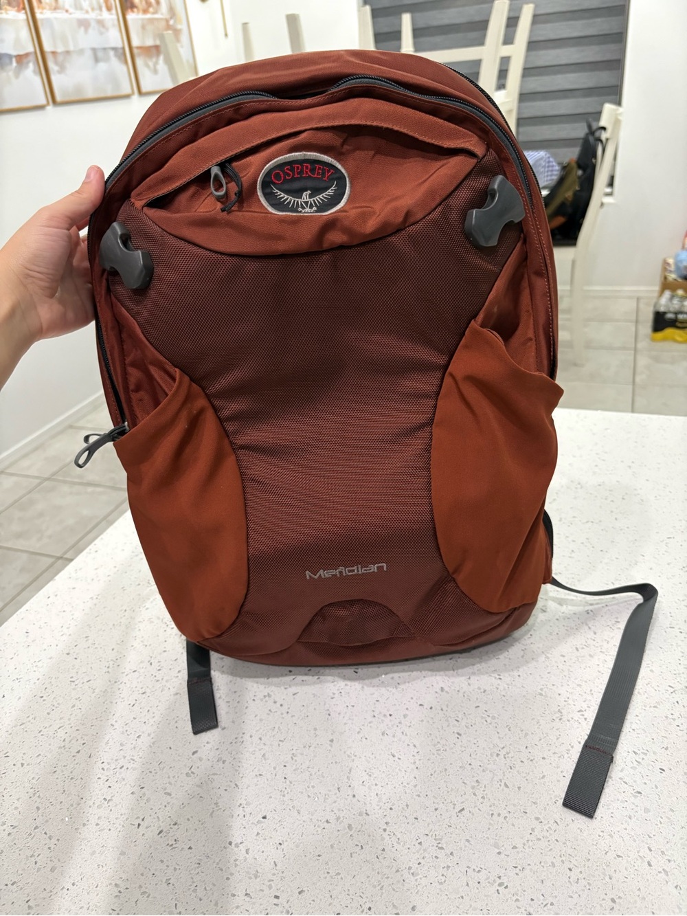 OSPREY Meridian Men's Backpack in Rust Brown
